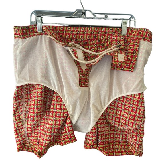 Polo by Ralph Lauren Vintage Board Shorts Blue Tab Silver Geometric Size L - Picture 5 of 12